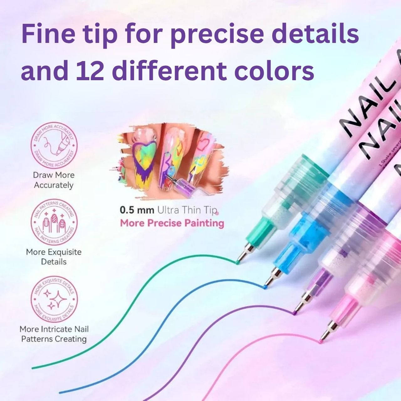 Set obojenih olovaka za oslikavanje noktiju, ArtNails - Image 7
