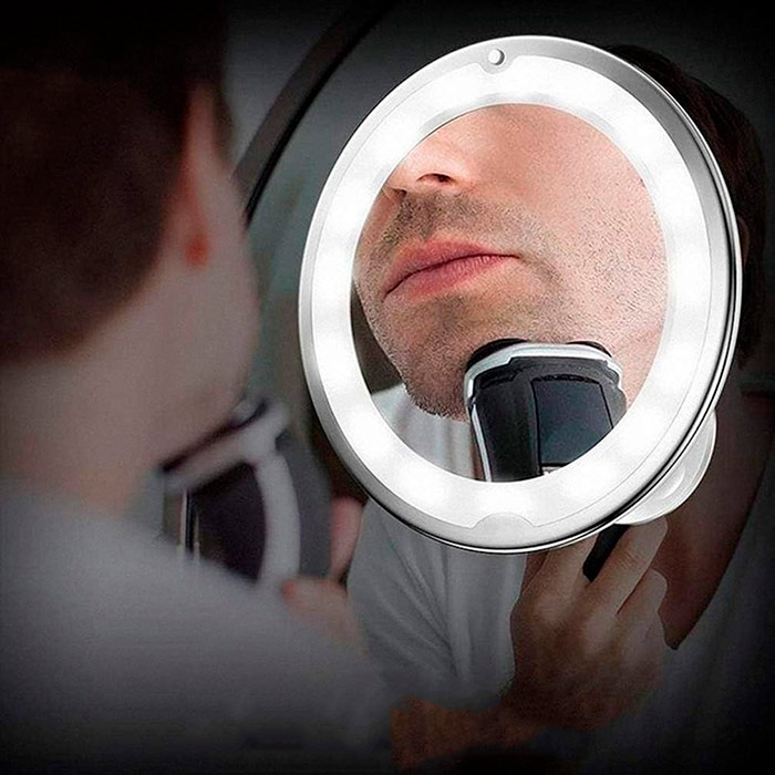 BeautyMirror, ogledalo s povećanjem, snažnim LED svjetlom i savitljivim držačem - Image 4