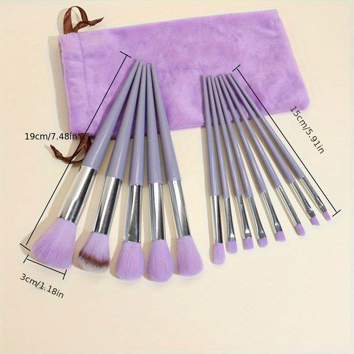 BrushSet, 13-dijelni set kistova za šminkanje s torbicom za nošenje - Image 2