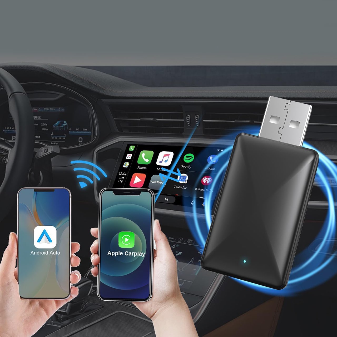 USB stick omogućuje vam brzo povezivanje (bez kablova) vašeg telefona (CarPlay ili Android Auto) s vašim automobilom!