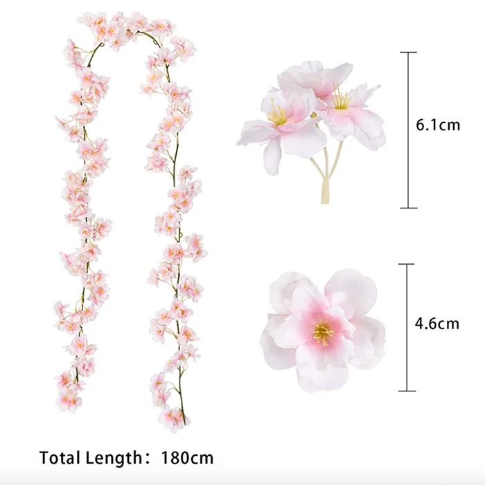 Cherry, umjetno cvijeće koje izgleda kao prirodni cvjetovi trešnje (1.8 m) - Image 2