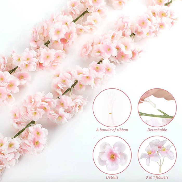 Cherry, umjetno cvijeće koje izgleda kao prirodni cvjetovi trešnje (1.8 m) - Image 5