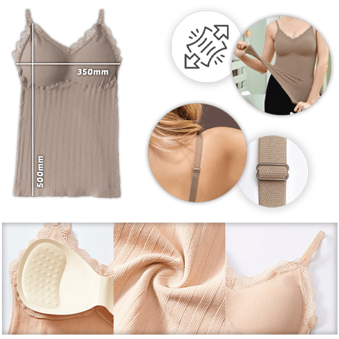 ComfortTop, 1 + 1 BESPLATNO Komplet majica s podstavljenim naramenicama u crnoj i bež boji - Image 7