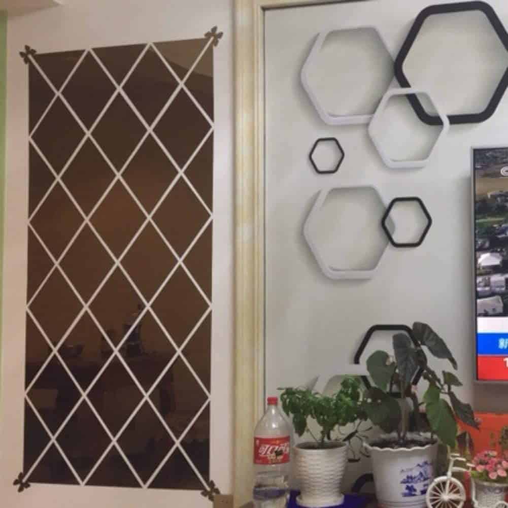 DiamondMirror – zrcalne naljepnice u obliku dijamanta, 32 kom. - Image 2