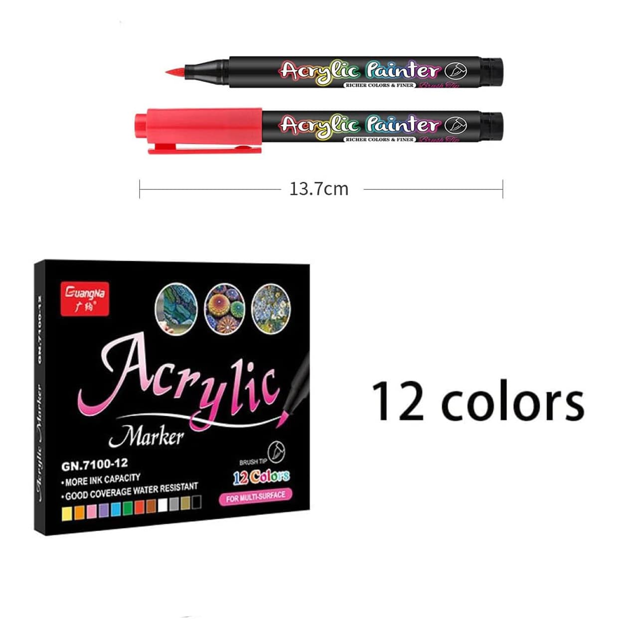 DiyAcrylic, kreativni set s akrilnim markerima, kamenčićima i drvom - Image 8
