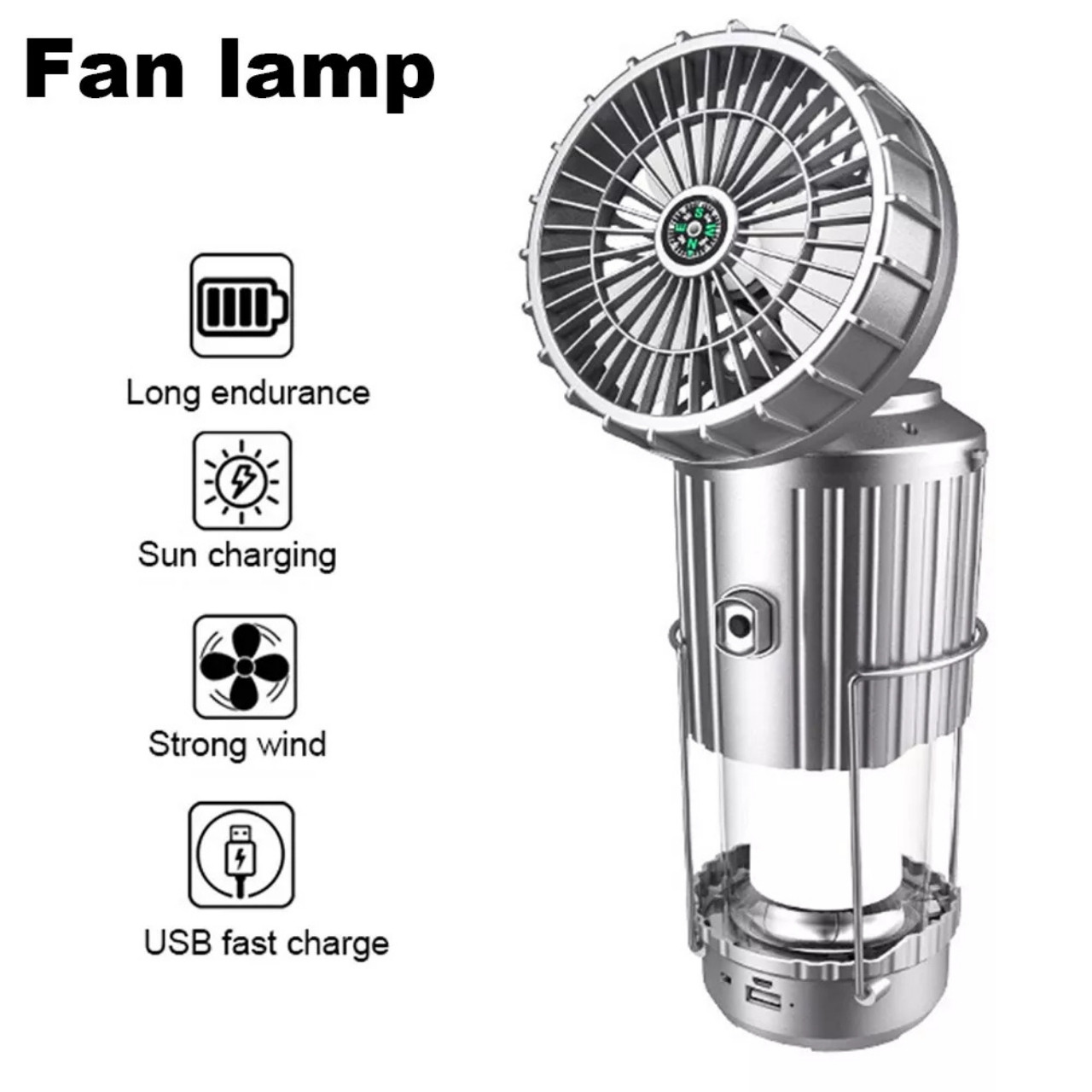 Fan, višenamjenski 5 u 1 solarni LED svjetiljka s ventilatorom - Image 4