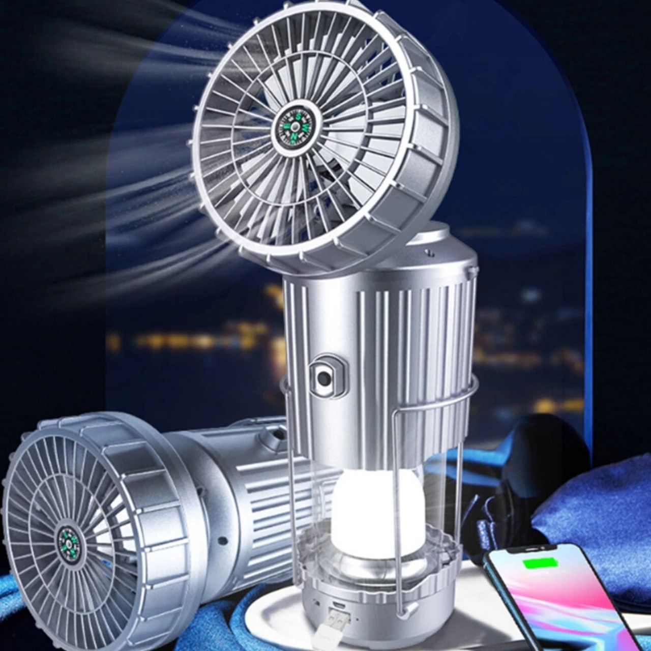 Fan, višenamjenski 5 u 1 solarni LED svjetiljka s ventilatorom - Image 7