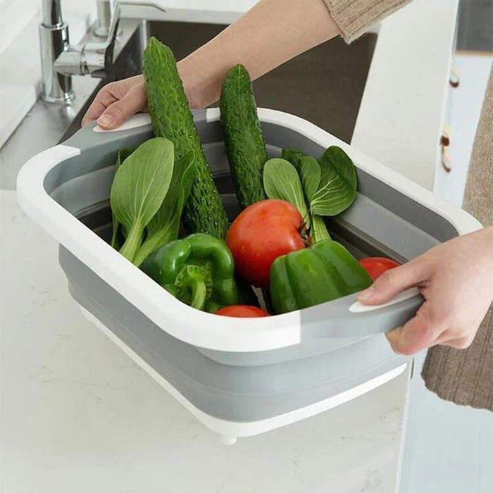 FoldableStrainer, višenamjensko cjedilo, spremnik za pohranu i daska za rezanje sve u jednom - Image 2