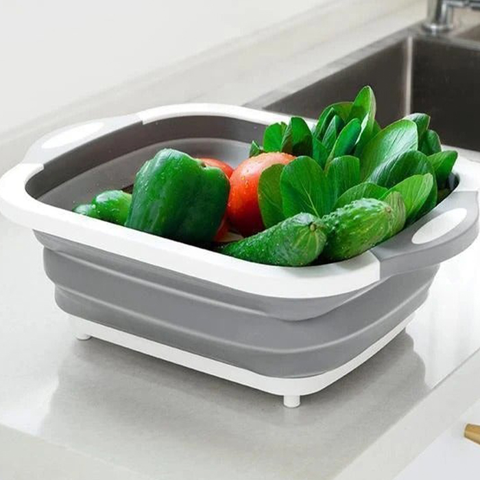 FoldableStrainer, višenamjensko cjedilo, spremnik za pohranu i daska za rezanje sve u jednom - Image 3