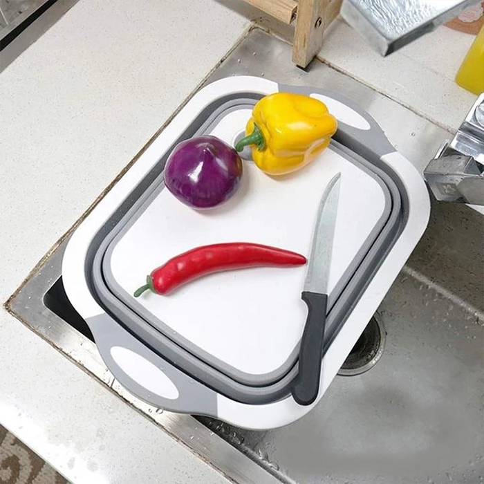 FoldableStrainer, višenamjensko cjedilo, spremnik za pohranu i daska za rezanje sve u jednom - Image 4