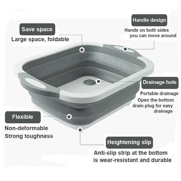 FoldableStrainer, višenamjensko cjedilo, spremnik za pohranu i daska za rezanje sve u jednom - Image 8