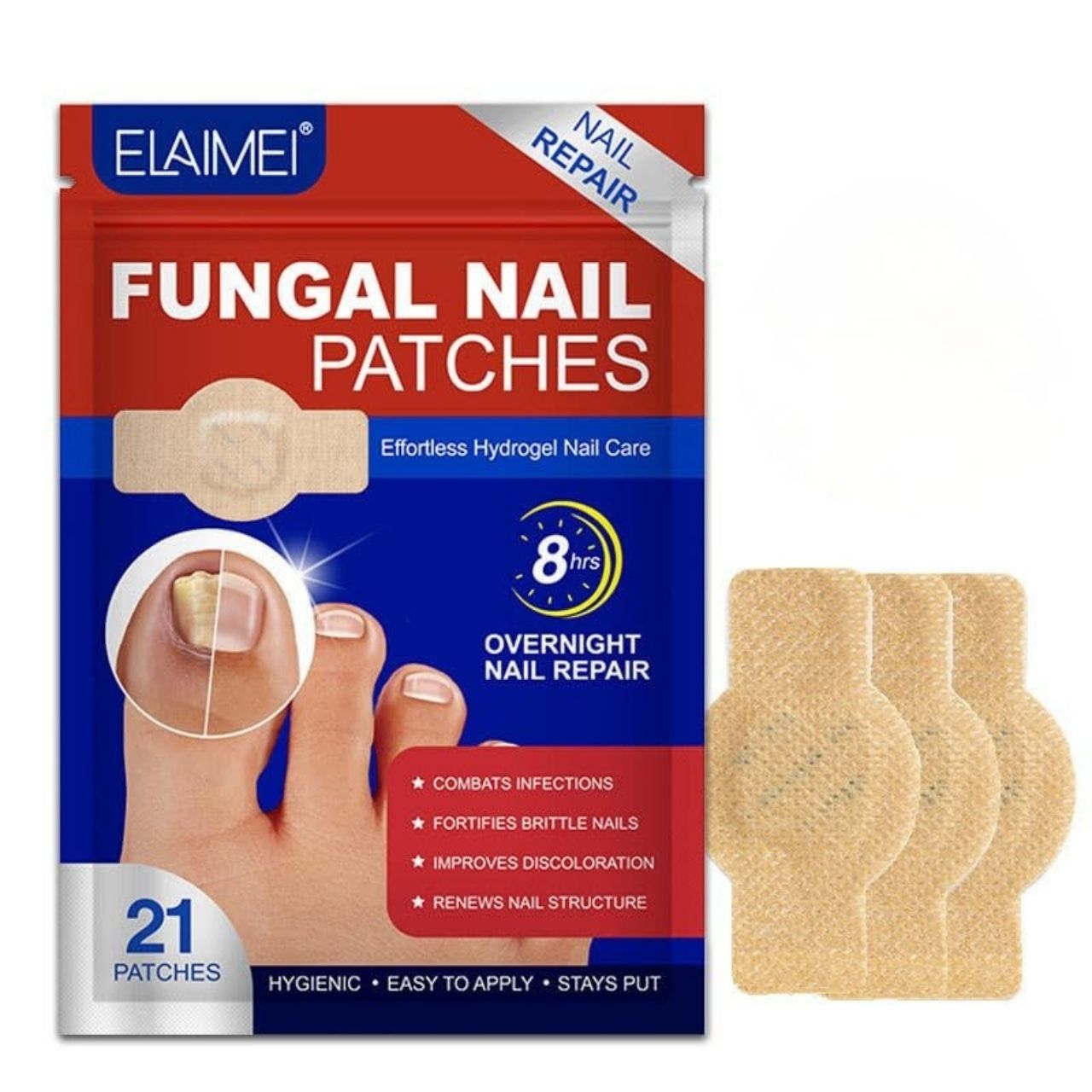 FungalPatches, obnavljajuće flastere za njegu oštećenih noktiju (21 kom.) - Image 2