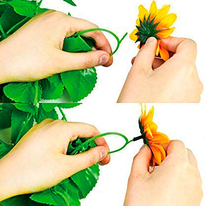 GirlandSunflower, umjetni vijenac od suncokreta prirodnog izgleda (2 komada) - Image 3