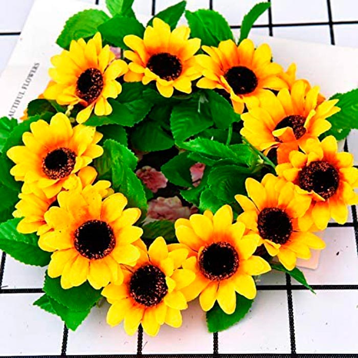GirlandSunflower, umjetni vijenac od suncokreta prirodnog izgleda (2 komada) - Image 6