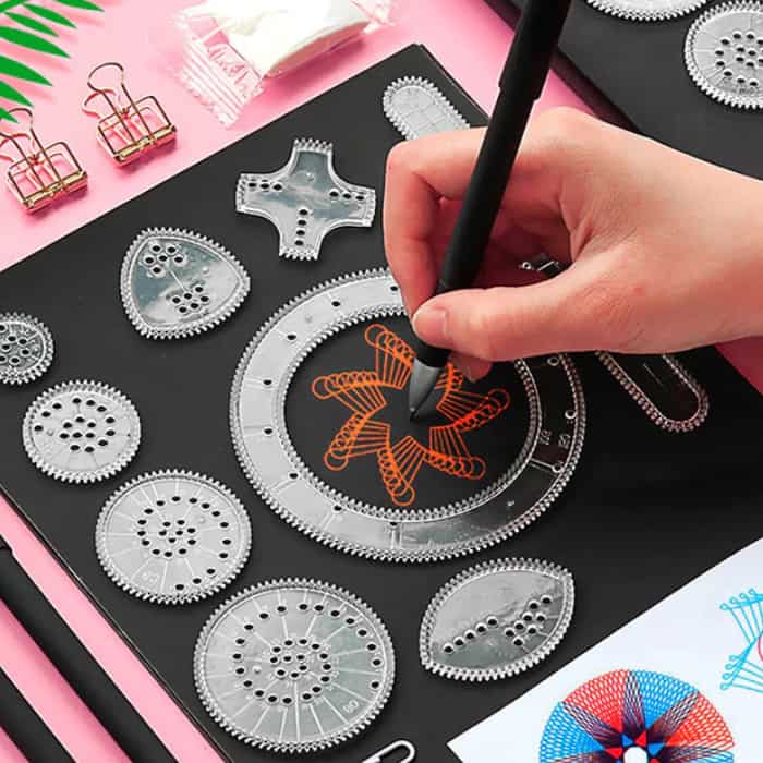 GeoArtKit, set za crtanje od 27 komada s geometrijskim spirografima - Image 3