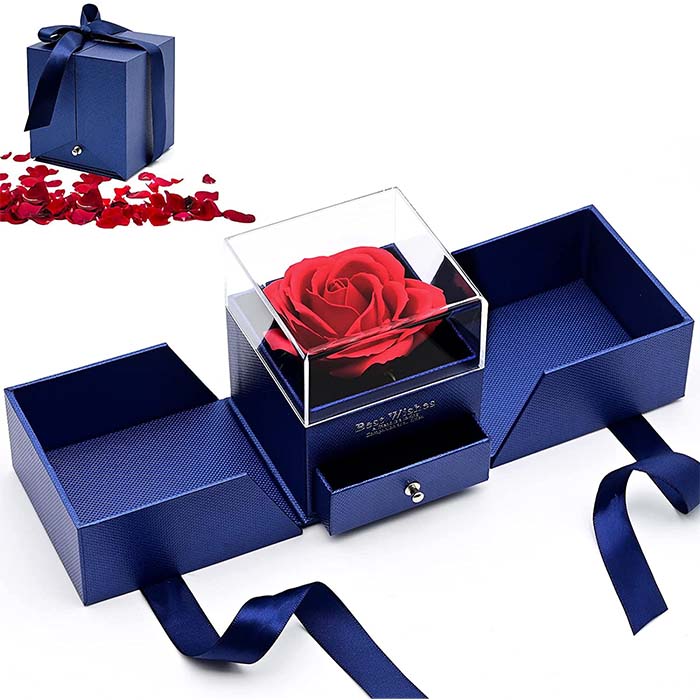 GiftBox, ogrlica s poklon kutijom i prekrasnom umjetnom ružom - Image 8