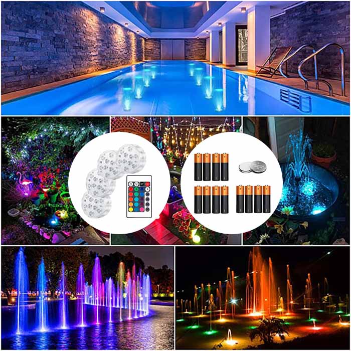 GlowBundle, 4 vodootporna LED svjetla + set baterija - Image 2