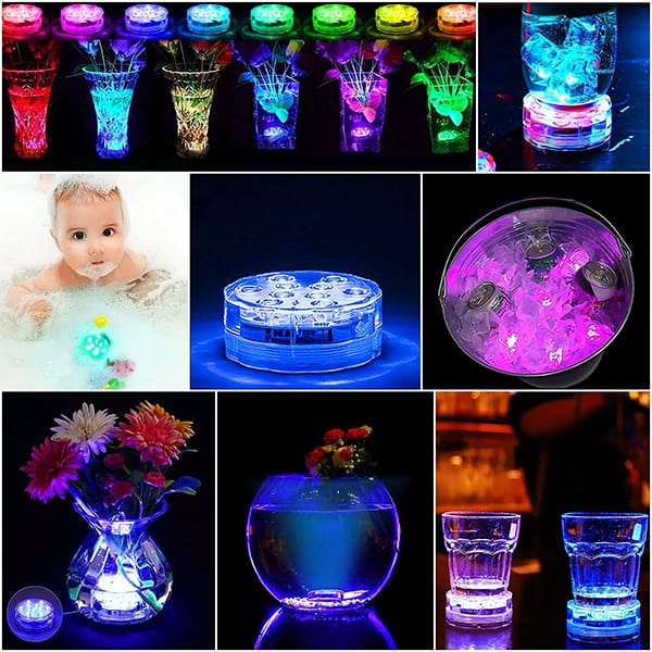 GlowWaterLights, 4 vodootporna LED svjetla s daljinskim upravljačem. - Image 2
