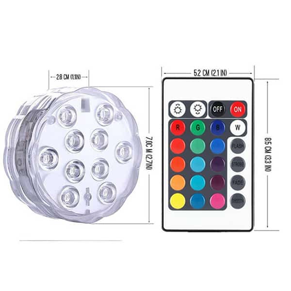 GlowWaterLights, 4 vodootporna LED svjetla s daljinskim upravljačem. - Image 10