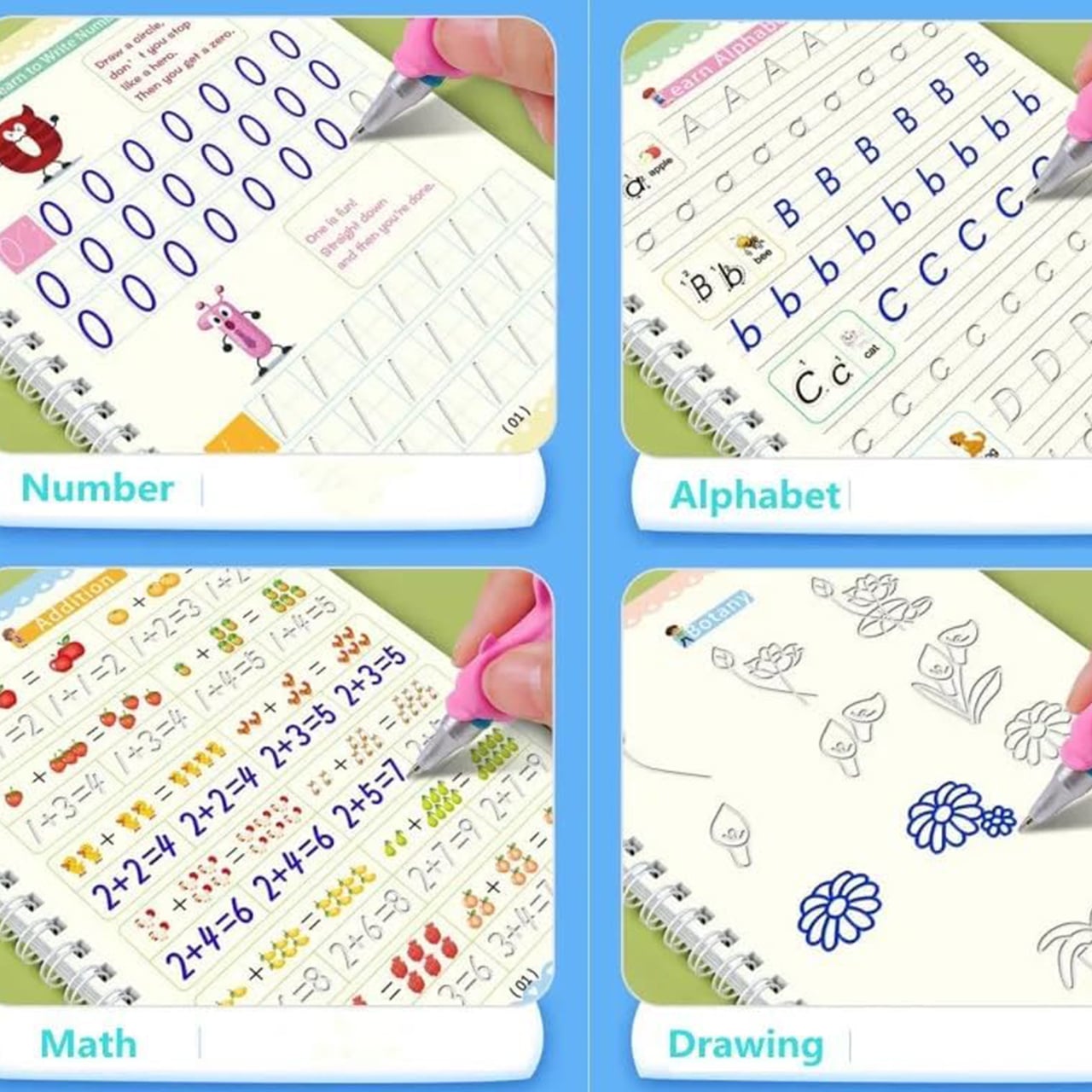 KidsBundle, LED pen tablet i 4 čarobna radna bilježnica za učenje pisanja i crtanja - Image 4