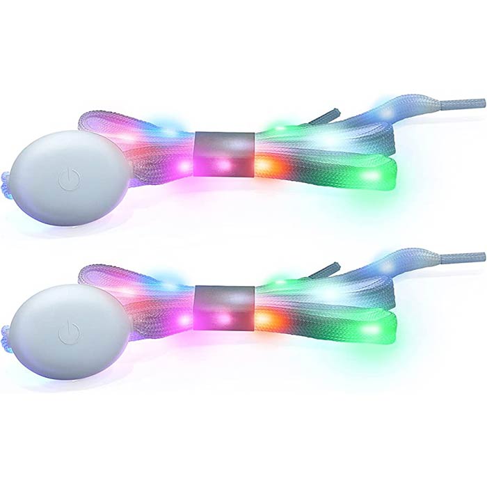 LedLaces, svjetleće vezice – bijele sa šarenim led svjetlima - Image 6