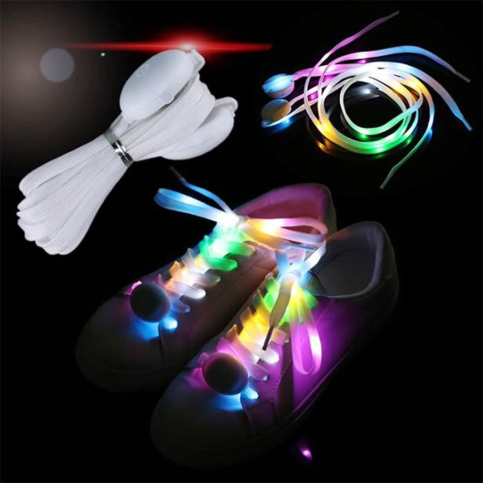 LedLaces, svjetleće vezice – bijele sa šarenim led svjetlima - Image 7