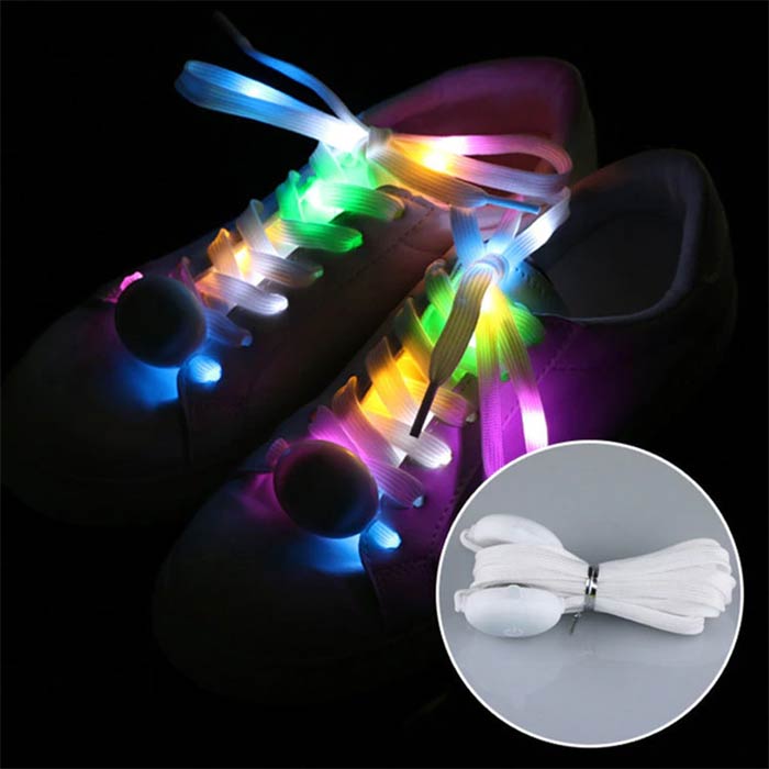 LedLaces, svjetleće vezice – bijele sa šarenim led svjetlima - Image 9