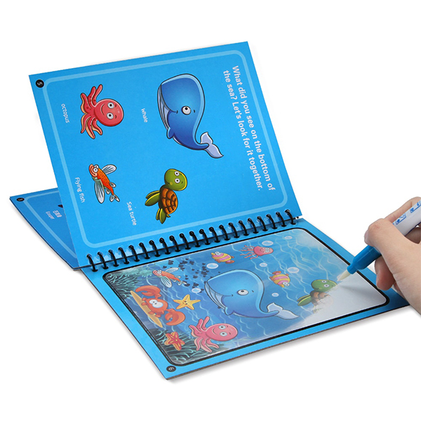 MagicWaterBook, set od 3 čarobne bojanke s vodenim olovkama za stvaranje bez prljavštine - Image 2