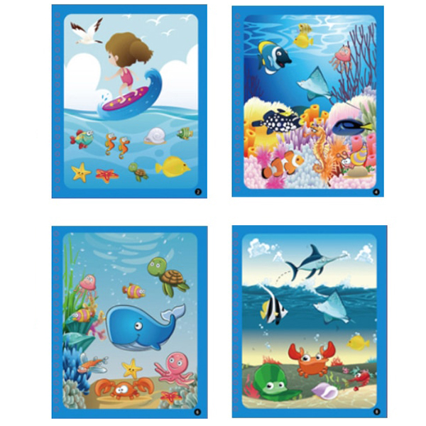 MagicWaterBook, set od 3 čarobne bojanke s vodenim olovkama za stvaranje bez prljavštine - Image 3