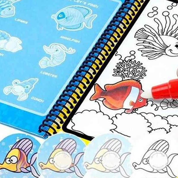 MagicWaterBook, set od 3 čarobne bojanke s vodenim olovkama za stvaranje bez prljavštine - Image 4