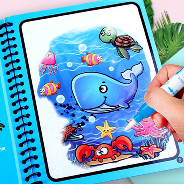 MagicWaterBook, set od 3 čarobne bojanke s vodenim olovkama za stvaranje bez prljavštine - Image 8
