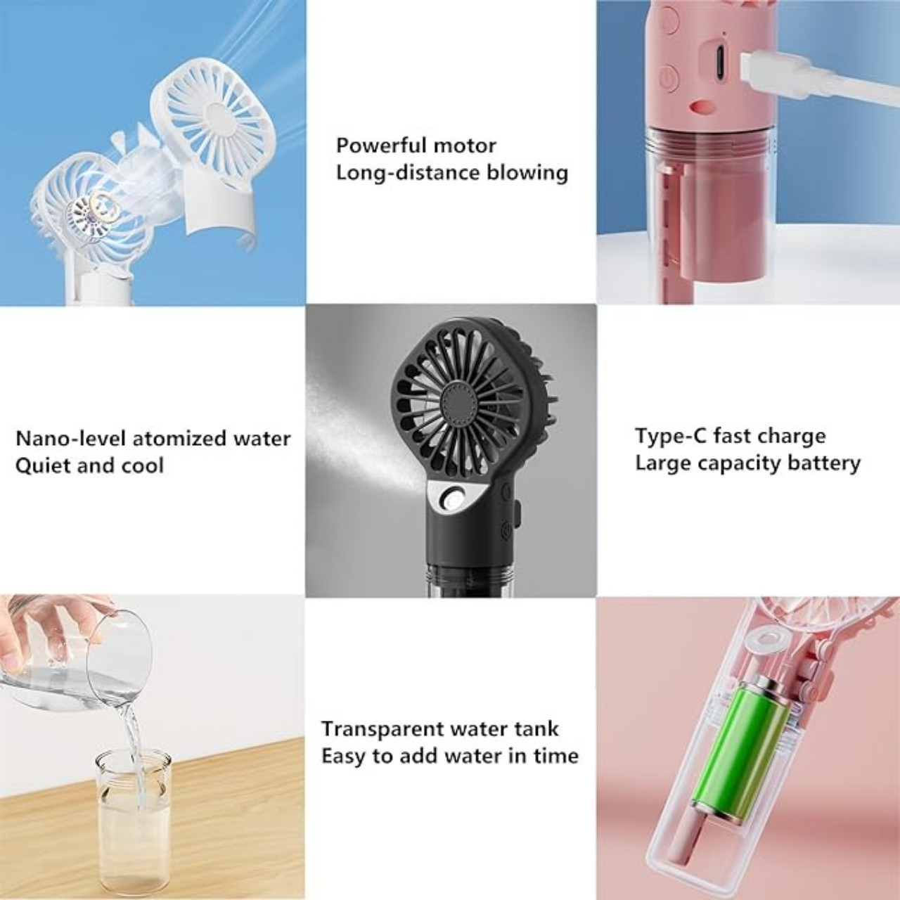 Misty, prijenosni mini ventilator s ugrađenim ovlaživačem - Image 6
