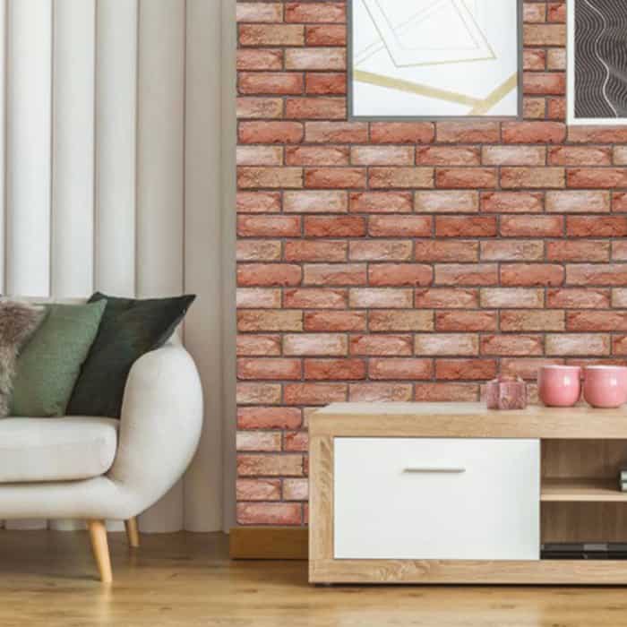 NewYorkWall, trodimenzionalne zidne naljepnice s prikazom narančastih cigli (10 kom.) - Image 5