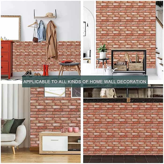 NewYorkWall, trodimenzionalne zidne naljepnice s prikazom narančastih cigli (10 kom.) - Image 7