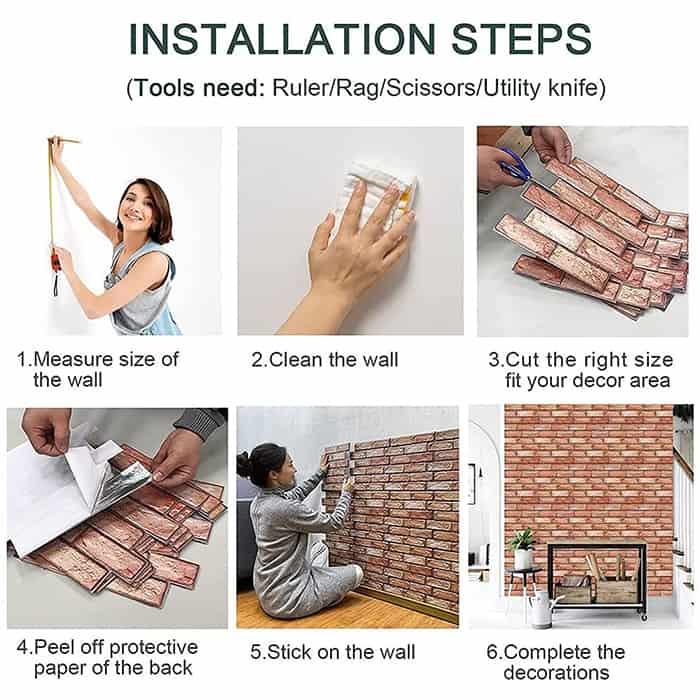 NewYorkWall, trodimenzionalne zidne naljepnice s prikazom narančastih cigli (10 kom.) - Image 10