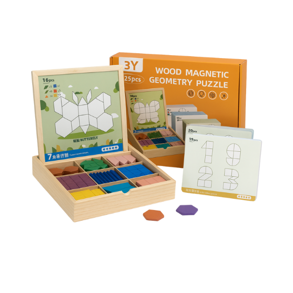 PUZZGEO, Magnetni drveni puzzle set (225 komada) - Image 4