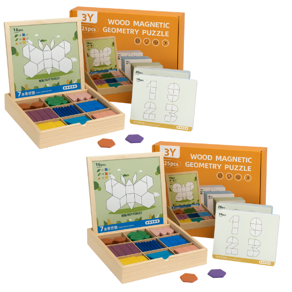 PUZZGEO, Magnetni drveni puzzle set (225 komada) - Image 5
