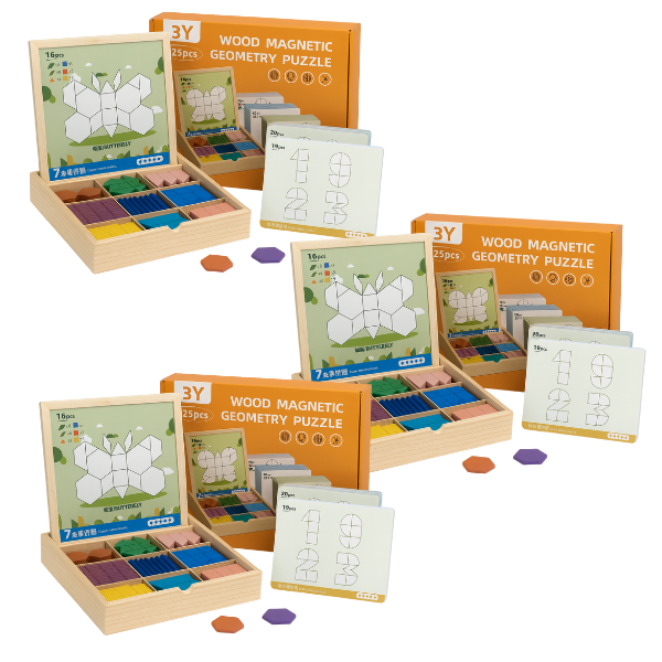 PUZZGEO, Magnetni drveni puzzle set (225 komada) - Image 6