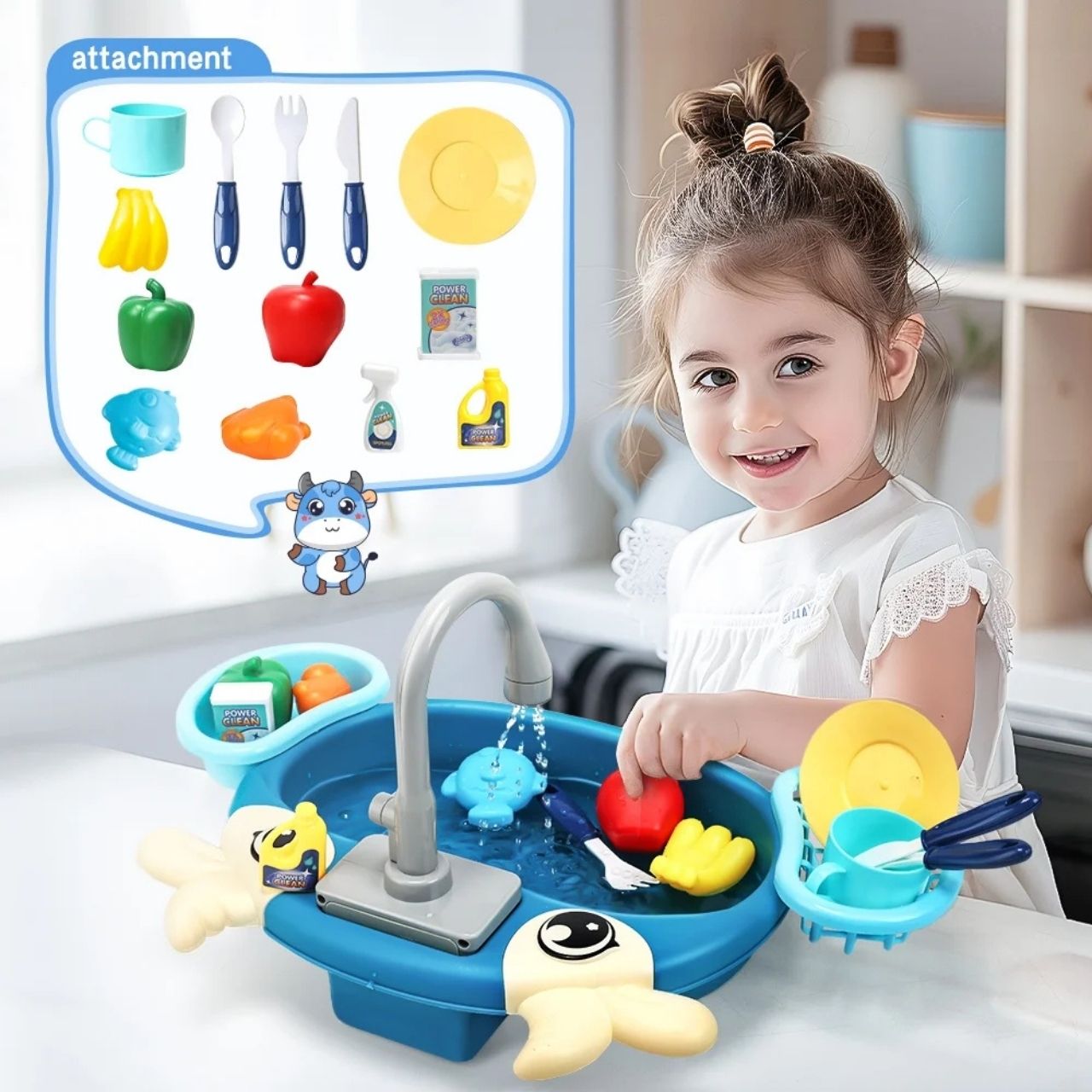 PlaySink, dječji kuhinjski set s umivaonikom - Image 4
