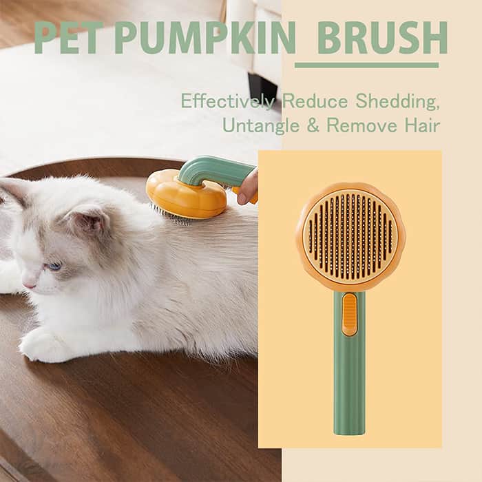 PumpkinComb, četka za kućne ljubimce s gumbom za jednostavno čišćenje - Image 6