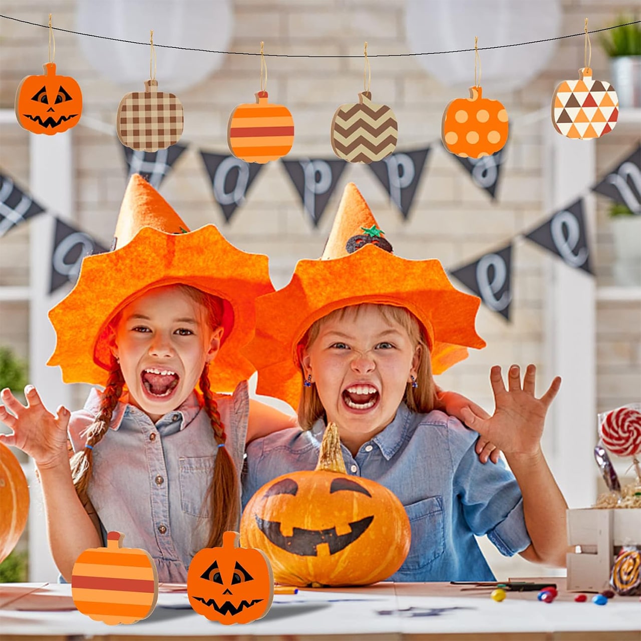 Pumpkins, drvene pločice u obliku bundeva za izradu vlastitih (10 komada) - Image 2