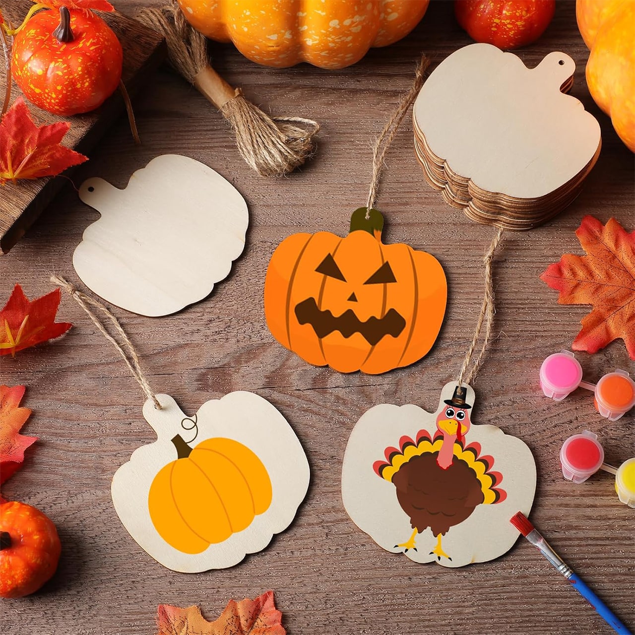 Pumpkins, drvene pločice u obliku bundeva za izradu vlastitih (10 komada) - Image 6