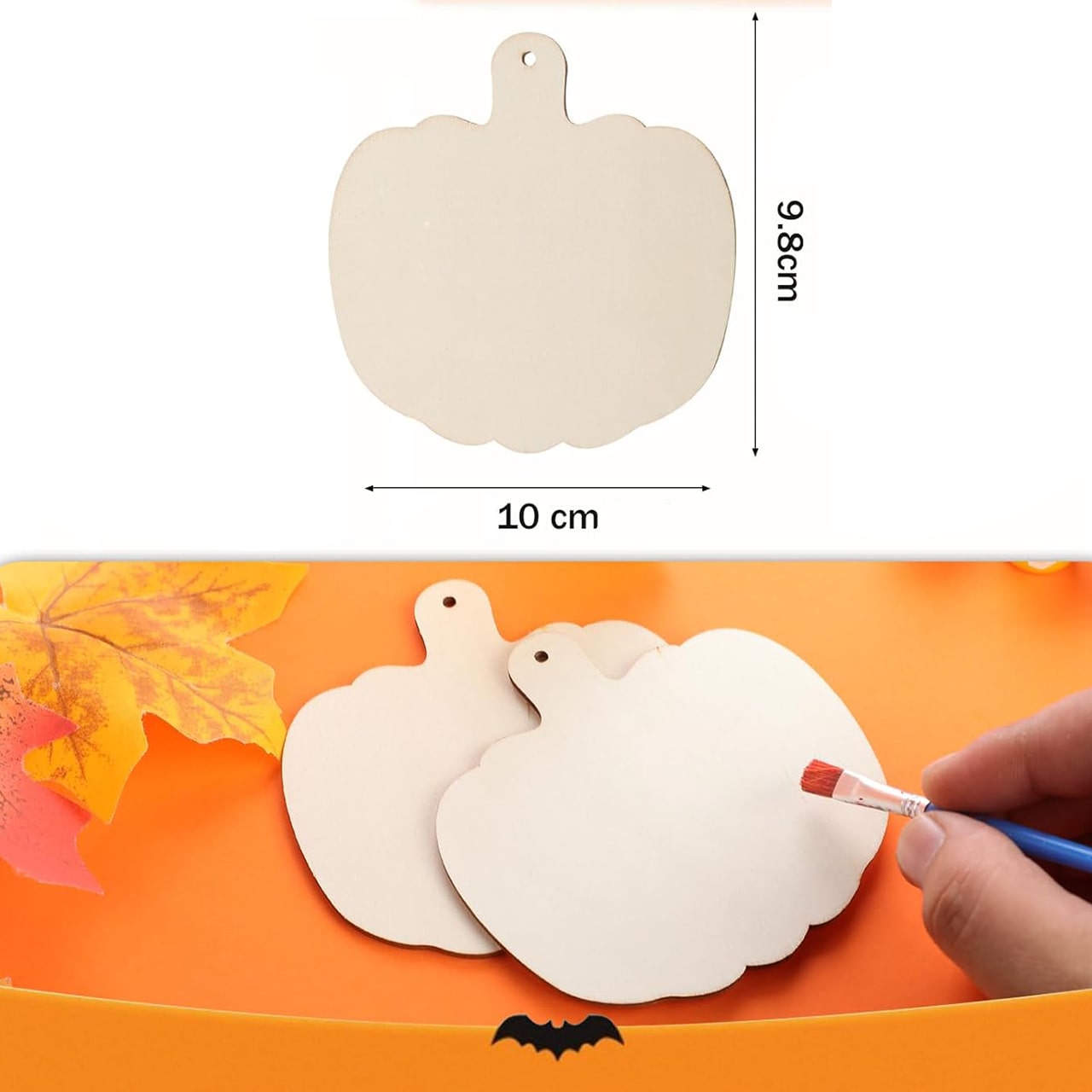 Pumpkins, drvene pločice u obliku bundeva za izradu vlastitih (10 komada) - Image 7