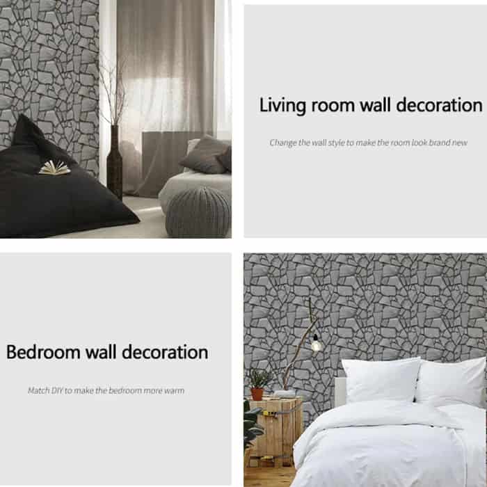 RocksWall, trodimenzionalne zidne naljepnice s efektom kamena (10 kom.) - Image 8
