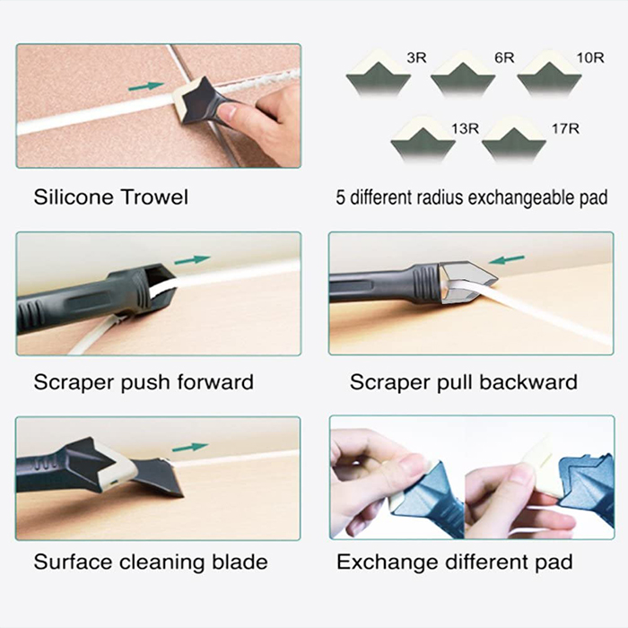 SiliconRemover, 5 u 1 alat za nanošenje, zaglađivanje i uklanjanje silikona - Image 3