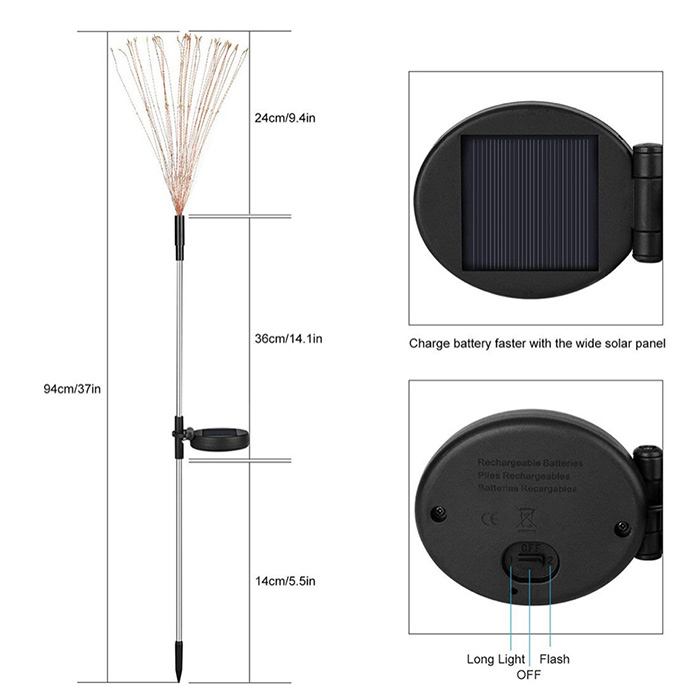 SolarFireworkLamp, solarna lampa (90 LED lampica) - Image 2
