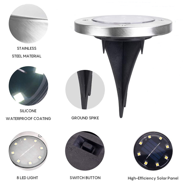 SolarGardenLights, 4 solarna LED svjetla za vrt ili stazu - Image 4