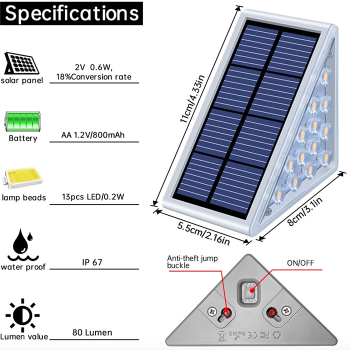 StepLights, vodootporna solarna svjetiljka (2 komada) - Image 2