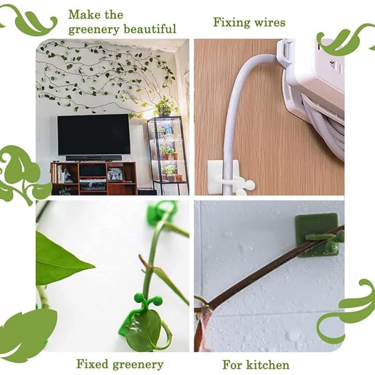 Vines, samoljepljivi držači biljaka i penjačice (100 komada) - Image 7